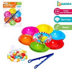 Сортер «Сокровища пиратов», на 6 цветов с пинцетом, по методике Монтессори Iq Zabiaka