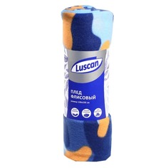 Плед Флис 130х150 см, 120 гр/м2 Орнамент Камуфляж голубой Luscan