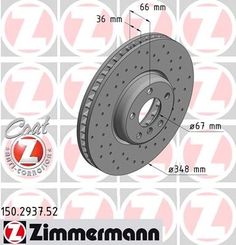150.2937.52_Диск Тормозной Передний Sport Bmw F01/F07/F10/F11 2.0-3.0I/D 10> Zimmermann