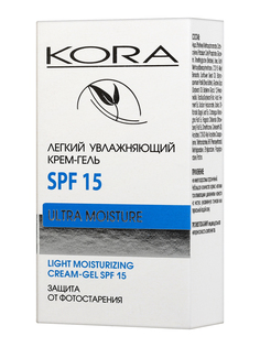 Крем-гель для лица KORA Защита от фотостарения SPF 15 дневной увлажняющий 50 мл КОРА