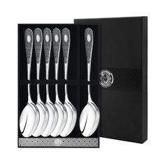 Набор столовой ложки "№1" 6 предметов посеребренный Кольчугинский мельхиор