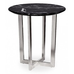 Журнальный столик Garda Decor 33FS-ET2029-BS 55х55х57,2 см, серебро/чёрный мрамор