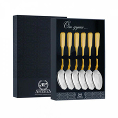 Набор чайной ложки Русская ч/п с гравировкой (6 пр)+футляр АргентА