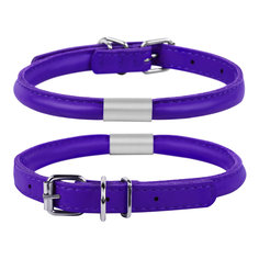 Ошейник для собак Collar Glamour круглый с адресником Фиолетовый 8 мм длина 25-33 см