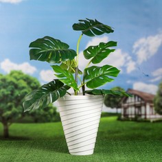 Кашпо садовое "Венеция", белое, керамика, d=40 см, 15.5 л, 1 сорт, Иран