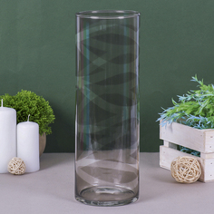 Ваза " Вернисаж" дымка трубка 107 d-10см; h-30см; v-2100мл Evis