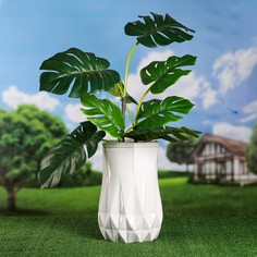 Кашпо садовое "Оригами", белое, керамика, 13 л, 1 сорт, Иран