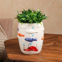 Кашпо "Рыбы", разноцветное, керамика, d=25 см, 5.5 л, 1 сорт, Иран