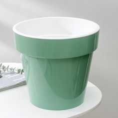 Кашпо для цветов со вставкой «Порто», 9 л, цвет нефрит Plast Avenue