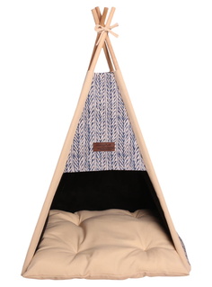 Домик-лежанка для животных Lion Manufactory Вигвам серо-бежевый 35 x 35 x 47 см