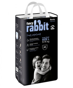 Трусики-подгузники Fancy Rabbit for home 9-14 кг, L, 44 шт