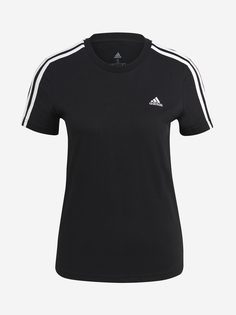 Футболка женская adidas Loungewear Essentials Slim 3-Stripes, Черный