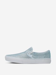 Слипоны женские Vans Classic Slip-On (Glitter)Delica, Голубой