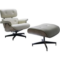 Комплект Bradex Кресло Eames lounge Chair и оттоманка Eames lounge Chair бежевая (FR 0596)