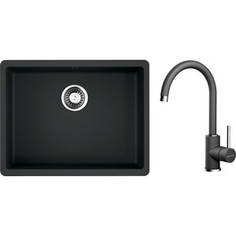 Кухонная мойка и смеситель Omoikiri Kata 54-U BL черная (4993410, 4994106)
