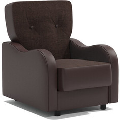 Шарм-Дизайн Кресло для отдыха Классика В шоколадная рогожка и экокожа