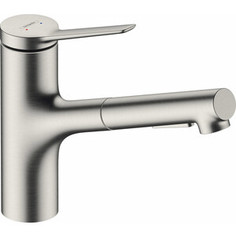 Смеситель для кухни Hansgrohe Zesis M33 выдвижной излив, нержавеющая сталь (74800800)