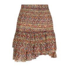 Шелковая мини-юбка с оборками и принтом Isabel Marant Etoile