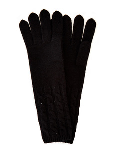 Кашемировые перчатки с вязаным узором и пайетками RE Vera