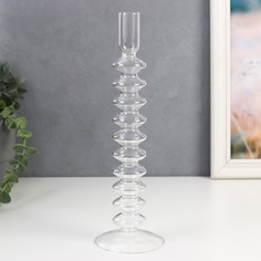 Подсвечник стекло на 1 свечу "Луаре" прозрачный 29х8,5х8,5 см No Brand