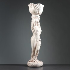 Фигура "Девушка стоя кашпо на голове средняя" состаренное1,5 л / 22х80х22см Хорошие сувениры