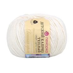 Пряжа Пехорка Детский каприз тёплый 50г, 125м (меринос) (01 белый), 10 мотков