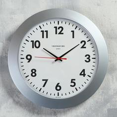 Часы настенные, серия: Классика, d=30 см, белый обод под серебро Troika