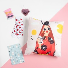 Подарочный набор "I love cats" подушка-секрет, 40х40 см и аксессуары Этель