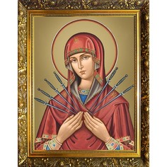 Алмазная мозаика «Семистрельная» 30 × 40 см, 35 цветов + наклейка No Brand