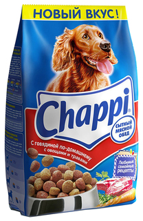 Сухой корм для собак Chappi Сытный мясной обед, Говядина по-домашнему, 12шт по 0,6г