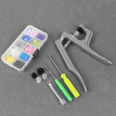 Набор кнопок в контейнере, d = 12 мм, 50 шт, для установки щипцы, шило, отвертка No Brand