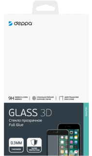 Защитное стекло Deppa для Honor 8S 3D Full Glue (черная рамка)