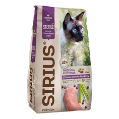 Сухой корм для стерилизованных кошек SIRIUS Индейка и Курица 10 кг No Brand