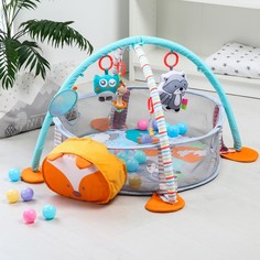 Развивающий коврик 3 в 1 «Лис», с шариками 30 шт. Bazar