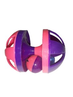 Игрушка-погремушка для кошек и собак "Колесо"(Цвет:Фиолетовый,розовый, Цвет шара:Розовый) No Brand