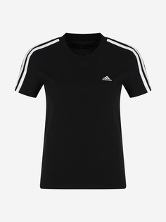 Футболка женская adidas Loungewear Essentials Slim 3-Stripes, Черный