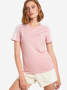 Футболка женская adidas Loungewear Essentials Slim 3-Stripes, Розовый