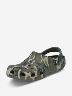 Сабо Crocs Classic Printed Camo Clog, Зеленый