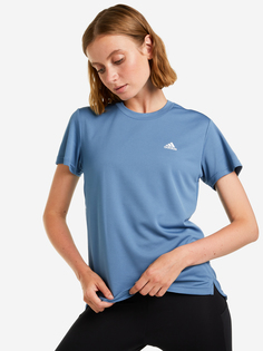 Футболка женская adidas Aeroready Designed 2 Move 3-Stripes Sport, Голубой