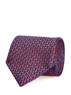 Шелковый галстук ручной работы с жаккардовым принтом Canali