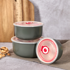 Набор контейнеров Ceramics, серый Cozy Home