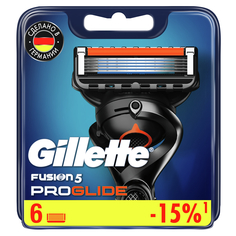Сменные кассеты Gillette Fusion ProGlide для мужской бритвы, 6 шт, с 5 лезвиями, с точным триммером для труднодоступных мест, для идеально гладкого бритья