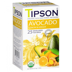 Чай органический Tipson Авокадо, имбирь с лимоном, 25 пакетиков