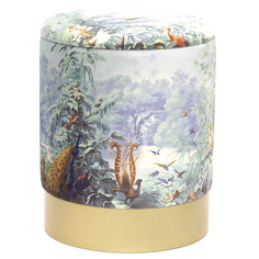 Пуф Glasar 35x35x44см Птицы ГЛАСАР