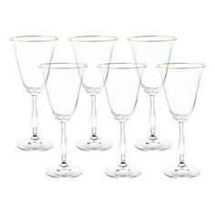 Набор бокалов для красного вина Crystalite Bohemia Fregata отводка золото 250 мл 6 шт