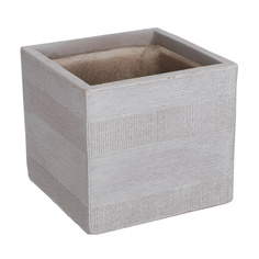 Горшок цветочный L&t pottery куб серый 24x24х22 см