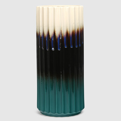 Ваза S&A Ceramic ребристая синяя 17х17х39.5 см