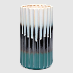 Ваза S&A Ceramic ребристая синяя 16х16х31 см