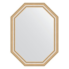 Зеркало в багетной раме Evoform - золотые бусы на серебре 60 mm 61x81 cm