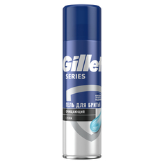 Очищающий Гель для бритья Gillette Series с древесным углем, 200 мл